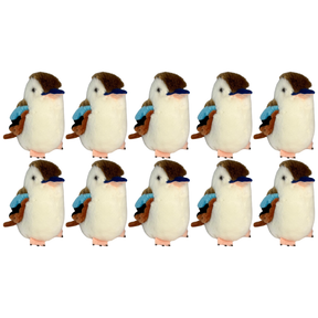10x Bocchetta 12cm Mini Kookaburra Plush Toy Bulk Pack (Australian Stuffed Animal Souvenir Keyring Gift)