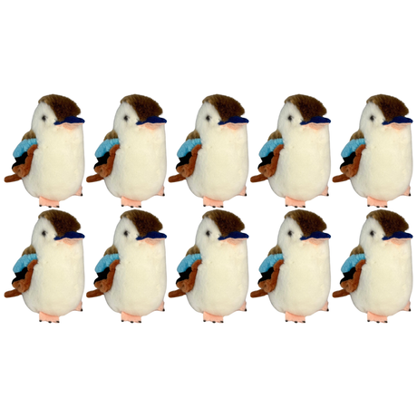 10x Bocchetta 12cm Mini Kookaburra Plush Toy Bulk Pack (Australian Stuffed Animal Souvenir Keyring Gift)