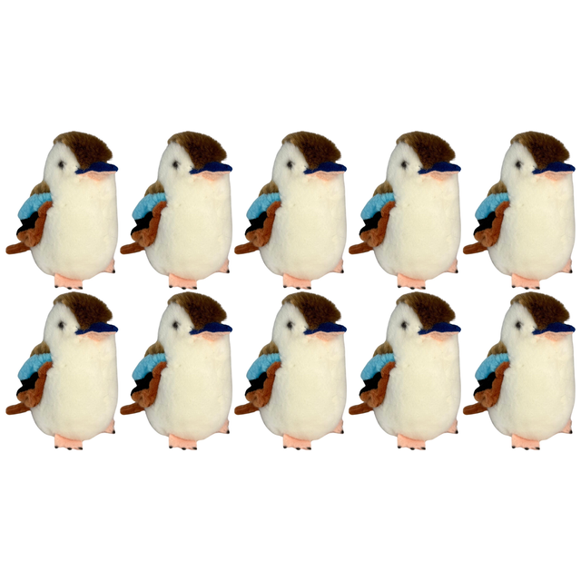 10x Bocchetta 12cm Mini Kookaburra Plush Toy Bulk Pack (Australian Stuffed Animal Souvenir Keyring Gift)