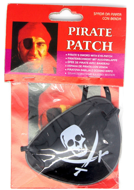 Black Pirate Eye Patch - Costume Accessory for Halloween/Fancy Dress Party