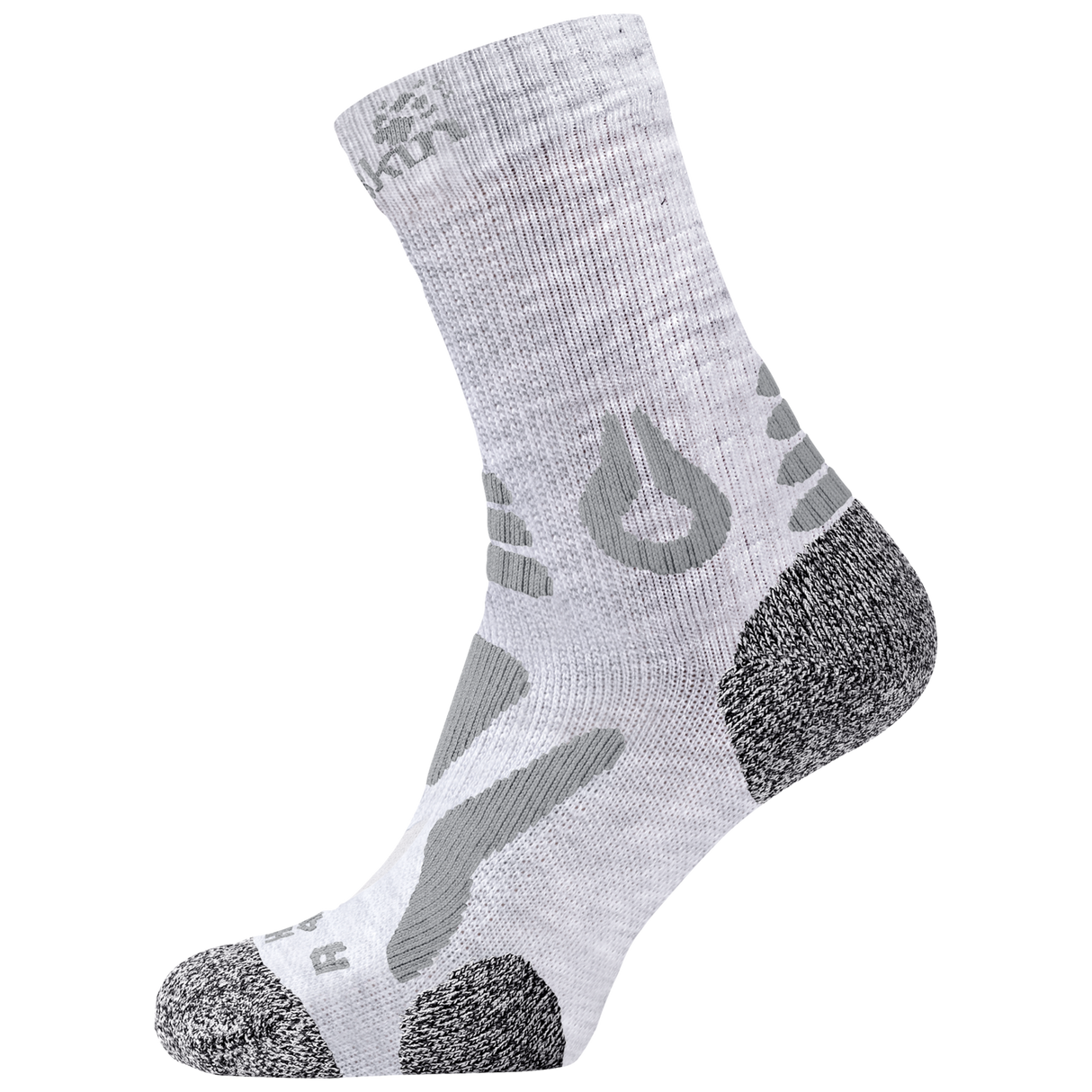 Jack Wolfskin Mens Hiking Pro Classic Cut Socks (Trail Outdoor Premium Padded) - Light Grey
