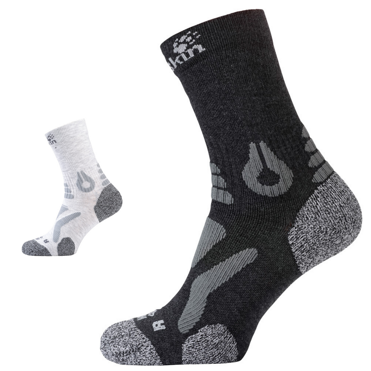 Jack Wolfskin Socks Hiking Pro Classic Cut Trail Outdoor Premium Padded - Light Grey