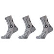 3x Jack Wolfskin Mens Trekking Pro Classic Cut Socks Pack - Light Grey (Padded for Outdoor/Trail)