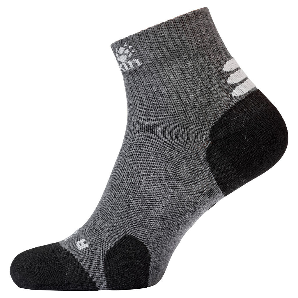 Jack Wolfskin Travel Mens Ankle Socks - Dark Grey (Organic Cotton Mid Cut for Hiking/Trekking)