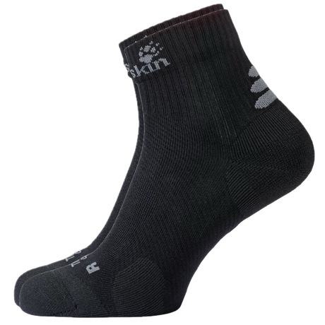 6x Jack Wolfskin Travel Mens Ankle Socks Bulk Pack - Black (Organic Cotton Mid Cut for Hiking/Trekking)