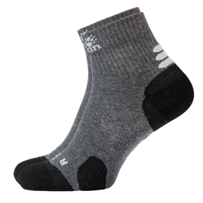 6x Jack Wolfskin Travel Mens Ankle Socks Bulk Pack - Dark Grey (Organic Cotton Mid Cut for Hiking/Trekking)