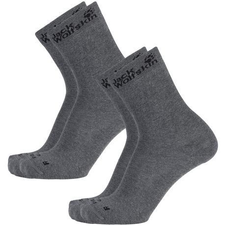 2 Pairs Jack Wolfskin Casual Ankle Socks - Dark Grey (Organic Cotton Classic Cut)