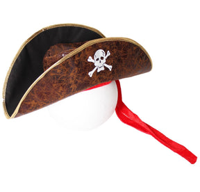 Brown Deluxe Pirate Hat - Jack Sparrow/Captain Costume (Halloween & Fancy Dress)