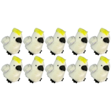 10x Bocchetta 12cm Mini Sulphur-Crested Cockatoo Plush Toy Bulk Pack (Australian Stuffed Animal Souvenir Keyring Gift)