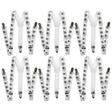 6x Mens Halloween White/Black Spider Suspenders Bulk Pack - Adjustable Clip On Braces for Weddings/Formals