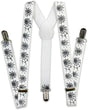 Halloween Suspenders Braces Belt Costume Party - White with Black Spider Web