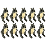 10x Bocchetta 13cm Mini Grey Kangaroo Plush Toy Bulk Pack (Australian Stuffed Animal Souvenir Keyring Gift)