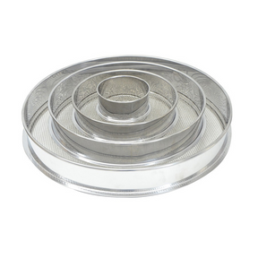 4pcs Stainless Steel Ring/Mesh Garden Sieves Set - Silver