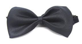 Mens Small Black Bow Tie (Pre-Tied Classic Formal Necktie)