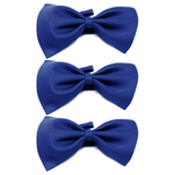 3x Mens Small Blue Bow Tie Bulk Pack (Pre-Tied Classic Formal Necktie)