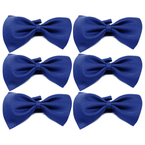 6x Mens Small Blue Bow Tie Bulk Pack (Pre-Tied Classic Formal Necktie)