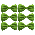 6x Mens Small Green Bow Tie Bulk Pack (Pre-Tied Classic Formal Necktie)