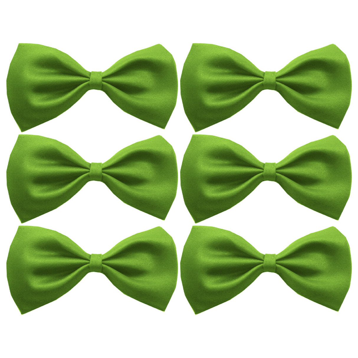 6x Mens Small Green Bow Tie Bulk Pack (Pre-Tied Classic Formal Necktie)