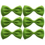 6x Mens Small Green Bow Tie Bulk Pack (Pre-Tied Classic Formal Necktie)