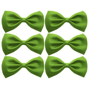 6x Mens Small Green Bow Tie Bulk Pack (Pre-Tied Classic Formal Necktie)