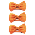 3x Mens Orange Bow Tie Bulk Pack (Pre-Tied Classic Formal Necktie)