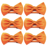 6x Mens Orange Bow Tie Bulk Pack (Pre-Tied Classic Formal Necktie)