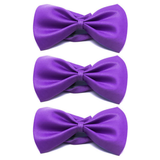 3x Mens Small Purple Bow Tie Bulk Pack (Pre-Tied Classic Formal Necktie)