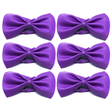 6x Mens Small Purple Bow Tie Bulk Pack (Pre-Tied Classic Formal Necktie)