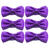 6x Mens Small Purple Bow Tie Bulk Pack (Pre-Tied Classic Formal Necktie)