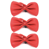 3x Mens Small Red Bow Tie Bulk Pack (Pre-Tied Classic Formal Necktie)