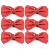 6x Mens Small Red Bow Tie Bulk Pack (Pre-Tied Classic Formal Necktie)