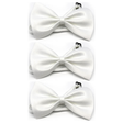 3x Mens Small White Bow Tie Bulk Pack (Pre-Tied Classic Formal Necktie)