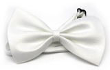 Mens Small White Bow Tie (Pre-Tied Classic Formal Necktie)