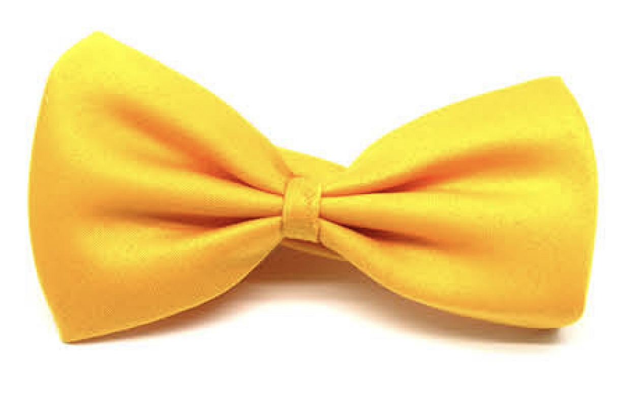 Mens Small Yellow Bow Tie (Pre-Tied Classic Formal Necktie)