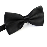Mens Large Black Bow Tie (Pre-Tied Classic Formal Necktie)