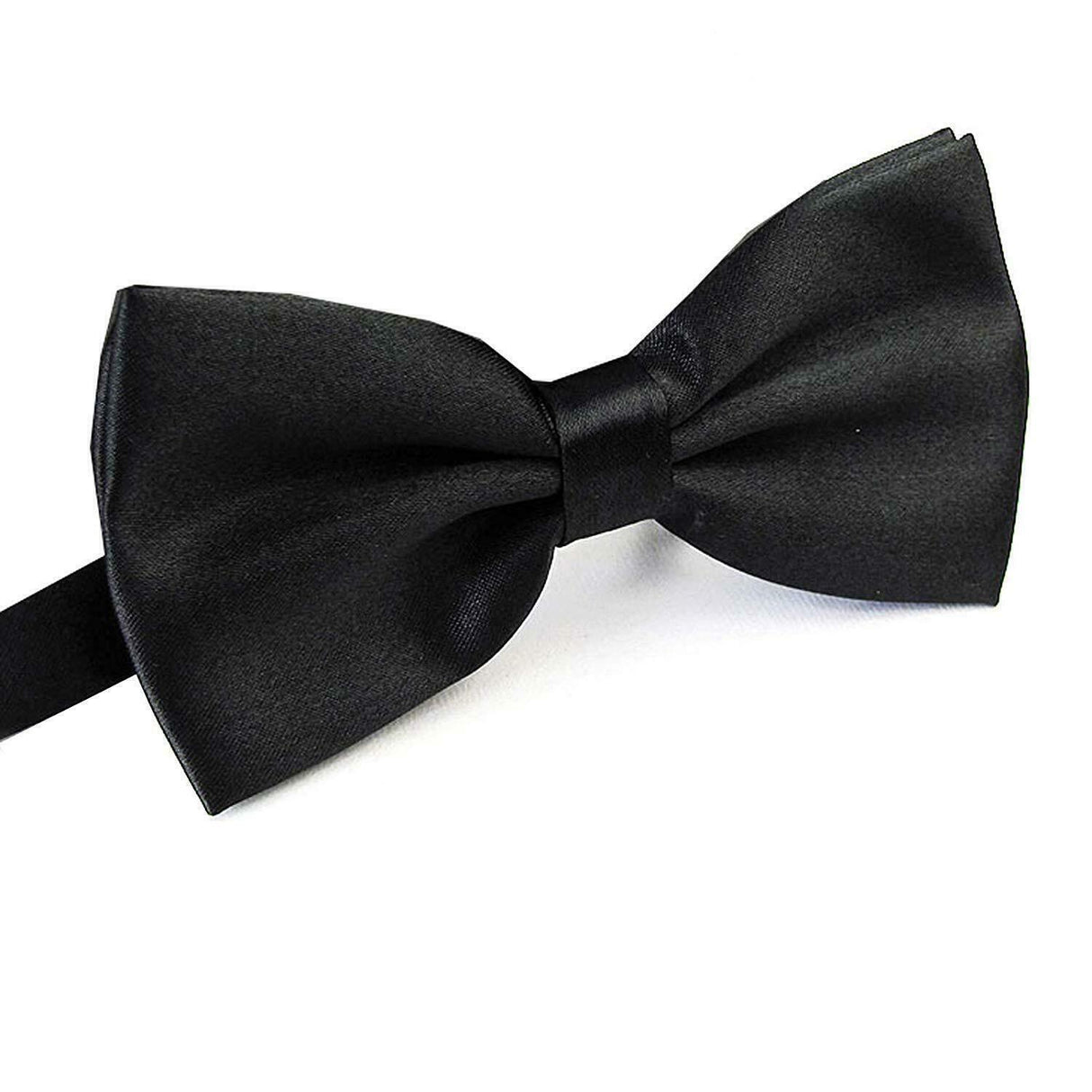 Mens Large Black Bow Tie (Pre-Tied Classic Formal Necktie)