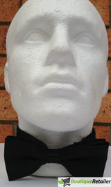 Mens Large Black Bow Tie (Pre-Tied Classic Formal Necktie)