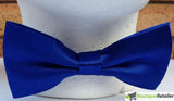 Mens Large Blue Bow Tie (Pre-Tied Classic Formal Necktie)