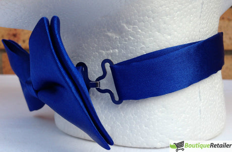 3x Mens Large Blue Bow Tie Pack (Pre-Tied Classic Formal Necktie)