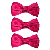 3x Mens Burgundy Bow Tie Bulk Pack (Pre-Tied Classic Formal Necktie)