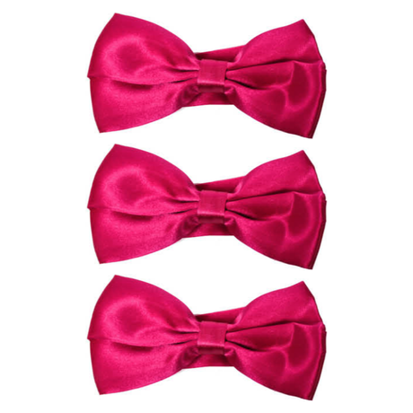 3x Mens Burgundy Bow Tie Pack (Pre-Tied Classic Formal Necktie)