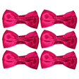 6x Mens Burgundy Bow Tie Bulk Pack (Pre-Tied Classic Formal Necktie)
