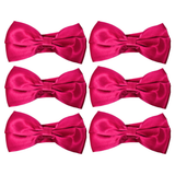 6x Mens Burgundy Bow Tie Bulk Pack (Pre-Tied Classic Formal Necktie)