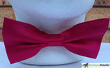 Mens Burgundy Bow Tie (Pre-Tied Classic Formal Necktie)