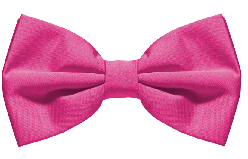 Mens Hot Pink Bow Tie (Pre-Tied Classic Formal Necktie)