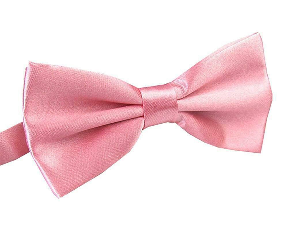 Mens Light Pink Bow Tie (Pre-Tied Classic Formal Necktie)