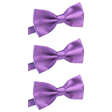 3x Mens Large Purple Bow Tie Bulk Pack (Pre-Tied Classic Formal Necktie)