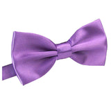 Mens Large Purple Bow Tie (Pre-Tied Classic Formal Necktie)