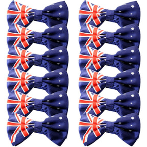 12x Australian Flag Bow Tie Bulk Pack – Patriotic Accessory for Australia Day