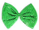 Green Large Sequin Polka Dots Bow Tie - Fancy Dress Costume Party